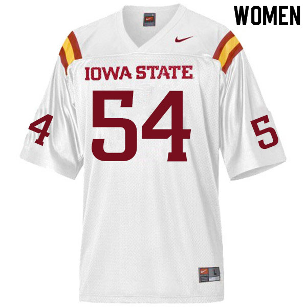 Women #54 Jarrod Hufford Iowa State Cyclones College Football Jerseys Sale-White